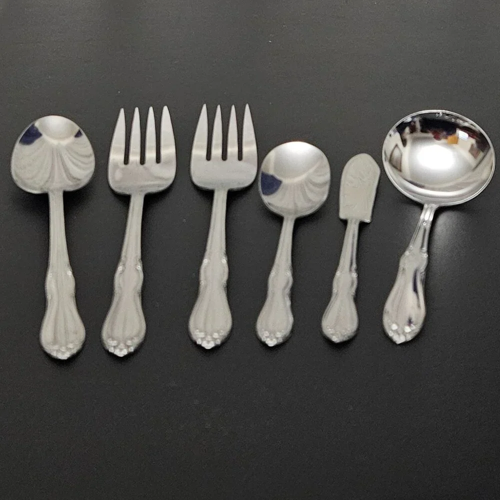 ONEIDA LTD S.L. & G.H. ROGERS STAINLESS 6 PC SERVING SET